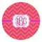Pink & Orange Chevron Round Stone Trivet (Personalized)