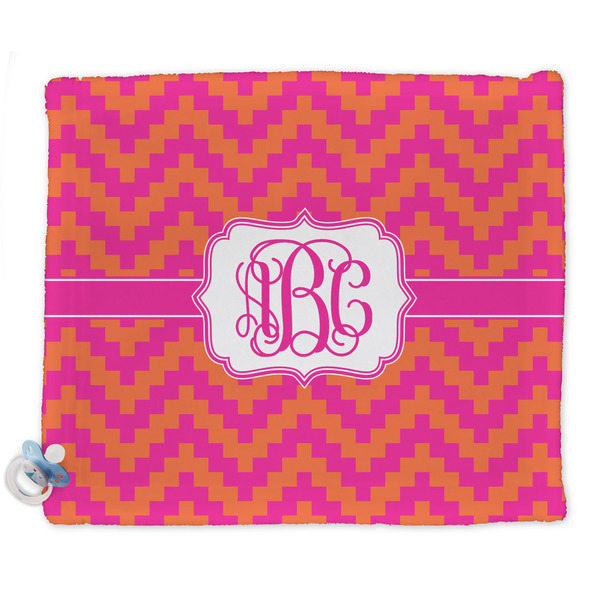 Custom Pink & Orange Chevron Security Blankets - Double Sided (Personalized)