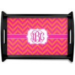 Pink & Orange Chevron Wooden Tray (Personalized)