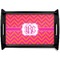Pink & Orange Chevron Black Wooden Tray - Small (Personalized)