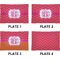 Pink & Orange Chevron Set of Rectangular Appetizer / Dessert Plates (Approval)
