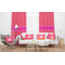 Pink & Orange Chevron Sheer and Custom Curtains in Room with Matching Pillows