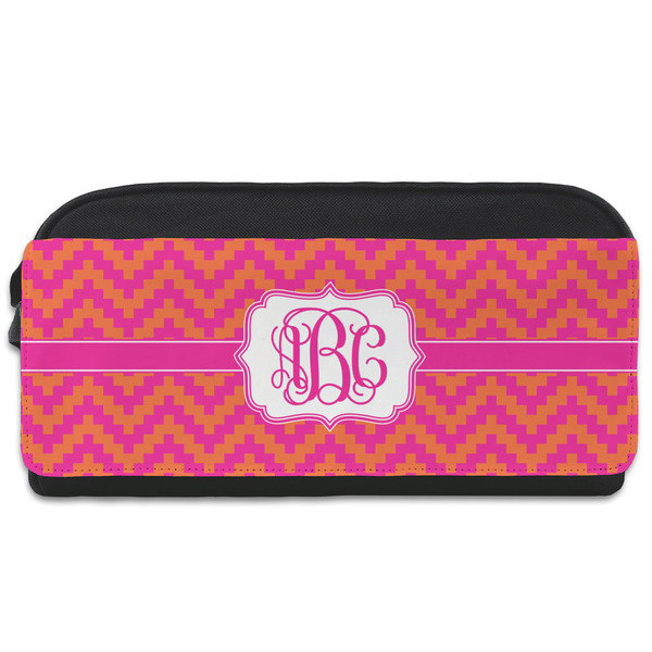 Custom Pink & Orange Chevron Shoe Bag (Personalized)