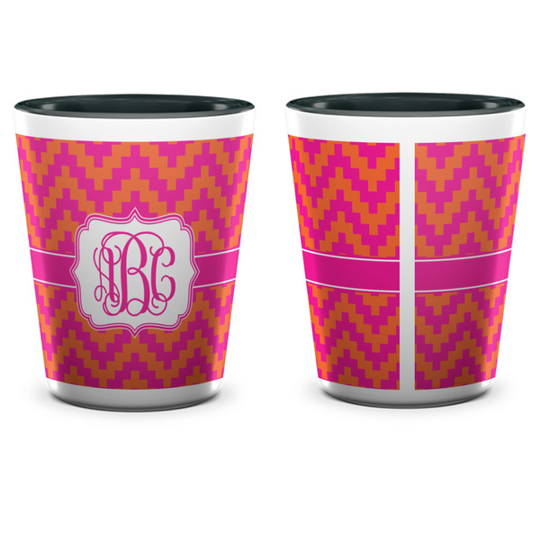 Pink & Orange Chevron Shot Glass - Two Tone - APPROVAL