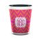 Pink & Orange Chevron Ceramic Shot Glass - 1.5 oz - Two Tone - Set of 4 (Personalized)