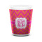 Pink & Orange Chevron Ceramic Shot Glass - 1.5 oz - White - Set of 4 (Personalized)