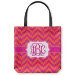 Pink & Orange Chevron Canvas Tote Bag (Personalized)