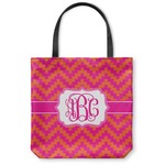 Pink & Orange Chevron Canvas Tote Bag - Small - 13"x13" (Personalized)