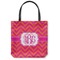 Pink & Orange Chevron Canvas Tote Bag - Small - 13"x13" (Personalized)