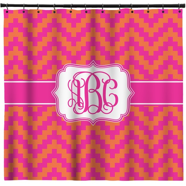 Custom Pink & Orange Chevron Shower Curtain - Custom Size (Personalized)