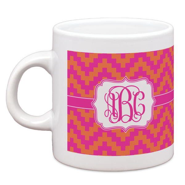 Pink & Orange Chevron Single Shot Espresso Cup - Single Front