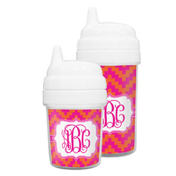 Pink & Orange Chevron Sippy Cup (Personalized)