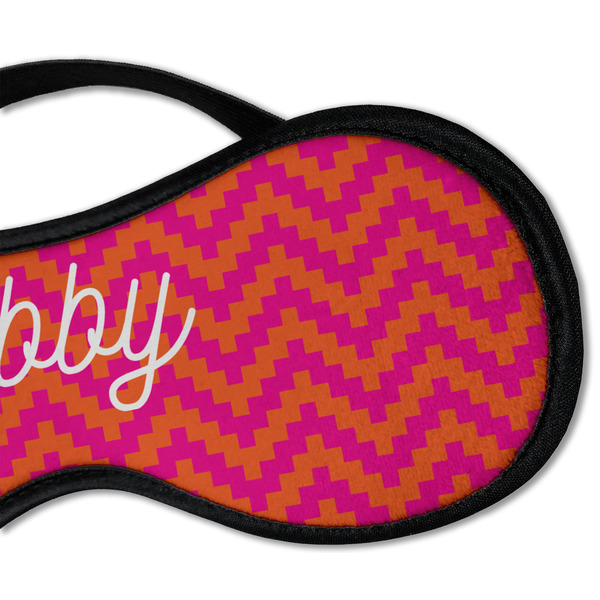 Pink & Orange Chevron Sleeping Eye Mask - DETAIL Large