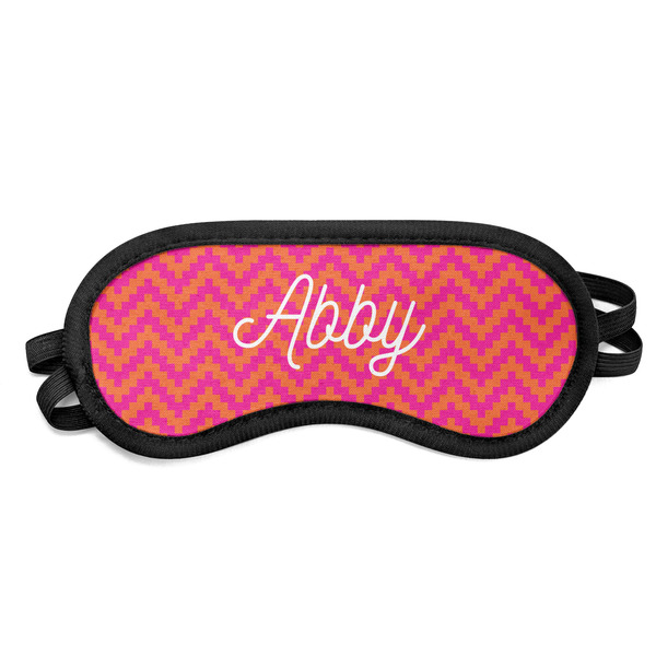 Custom Pink & Orange Chevron Sleeping Eye Mask (Personalized)