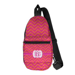 Pink & Orange Chevron Sling Bag (Personalized)