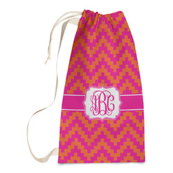 Pink & Orange Chevron Laundry Bags - Small (Personalized)