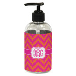 Pink & Orange Chevron Plastic Soap / Lotion Dispenser (8 oz - Small - Black) (Personalized)
