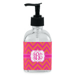 Pink & Orange Chevron Glass Soap & Lotion Bottle - Single Bottle (Personalized)