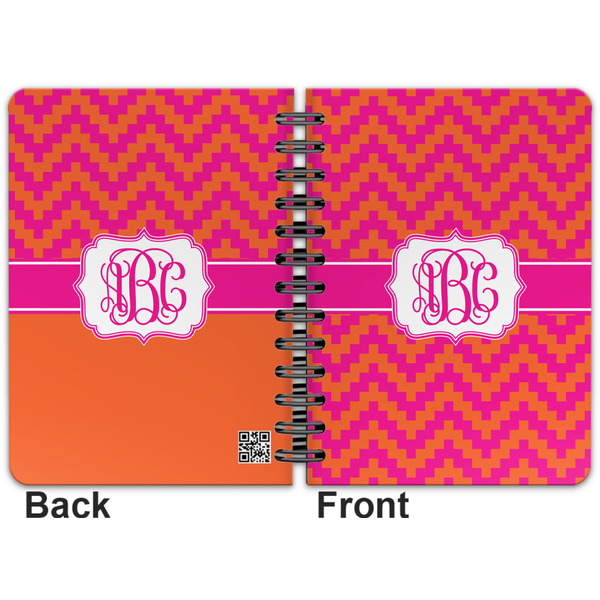 Pink & Orange Chevron Spiral Journal 5 x 7 - Apvl