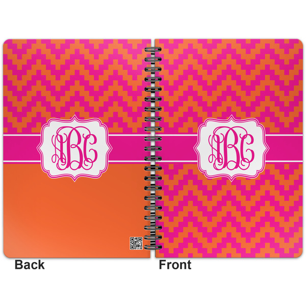 Pink & Orange Chevron Spiral Journal 7 x 10 - Apvl