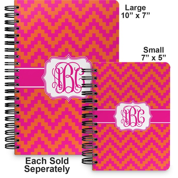 Pink & Orange Chevron Spiral Journal - Comparison