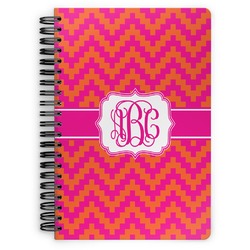 Pink & Orange Chevron Spiral Notebook (Personalized)