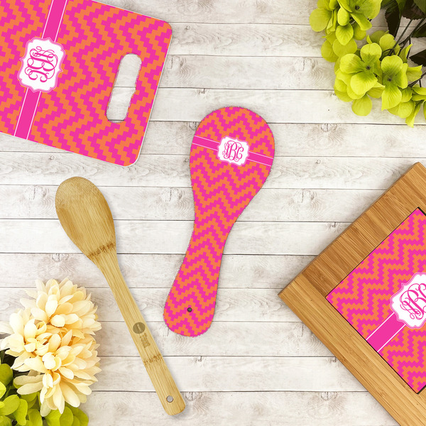 Pink & Orange Chevron Spoon Rest Trivet - LIFESTYLE