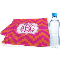 Pink & Orange Chevron Sports & Fitness Towel (Personalized)