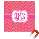 Pink & Orange Chevron Square Car Magnet - 10" (Personalized)