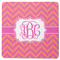 Pink & Orange Chevron Square Rubber Backed Coaster (Personalized)