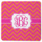 Pink & Orange Chevron Square Rubber Backed Coaster (Personalized)