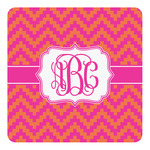 Pink & Orange Chevron Square Decal - Medium (Personalized)