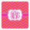Pink & Orange Chevron Square Decal - Small (Personalized)