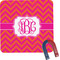 Pink & Orange Chevron Square Fridge Magnet (Personalized)