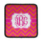 Pink & Orange Chevron Iron On Square Patch w/ Monogram
