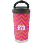 Pink & Orange Chevron Stainless Steel Coffee Tumbler (Personalized)