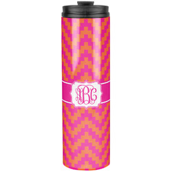 Pink & Orange Chevron Stainless Steel Skinny Tumbler - 20 oz (Personalized)