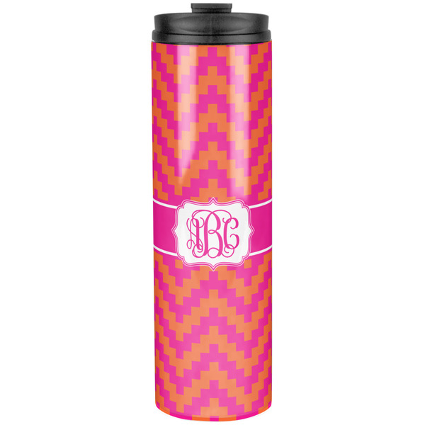 Pink & Orange Chevron Stainless Steel Tumbler 20 Oz - Front