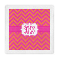 Pink & Orange Chevron Standard Decorative Napkins (Personalized)