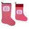 Pink & Orange Chevron Stockings - Side by Side compare