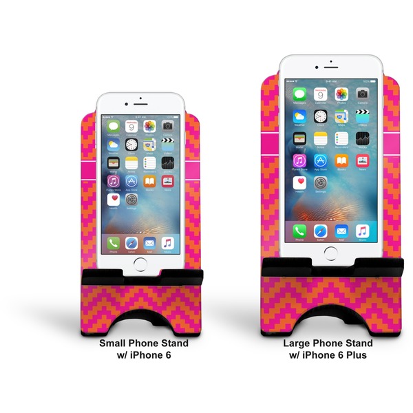 Pink & Orange Chevron Stylized Phone Stand - Comparison
