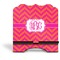 Pink & Orange Chevron Stylized Tablet Stand - Front without iPad