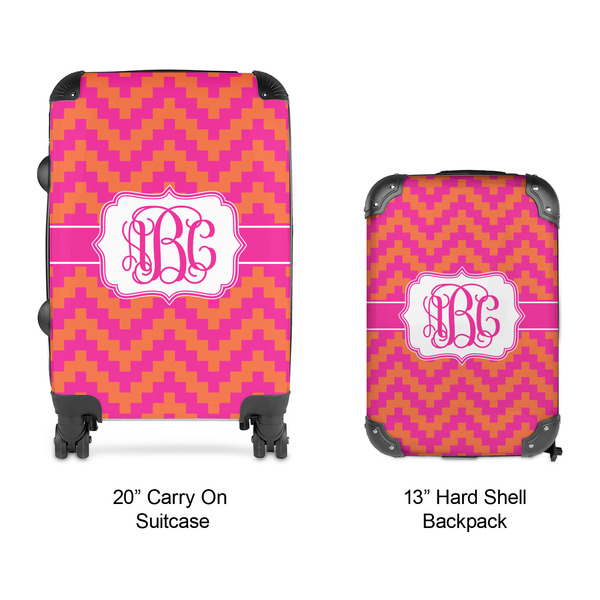 Pink & Orange Chevron Suitcase Set 4 - APPROVAL