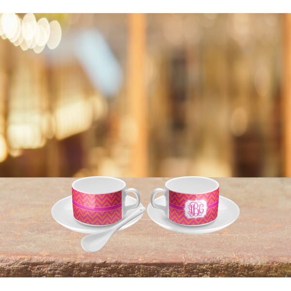 Pink & Orange Chevron Tea Cup Lifestyle