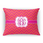 Pink & Orange Chevron Rectangular Throw Pillow Case (Personalized)