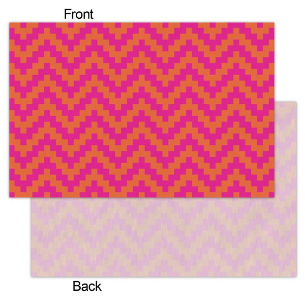 Pink & Orange Chevron Tissue Paper - Heavyweight - Small - Front & Back