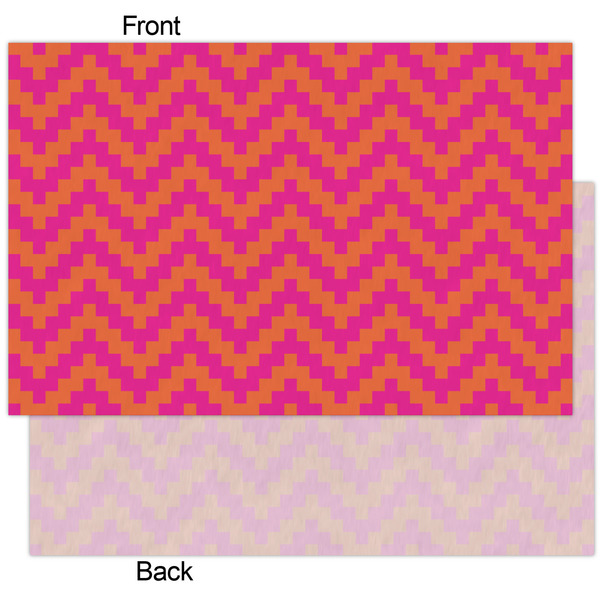 Pink & Orange Chevron Tissue Paper - Heavyweight - XL - Front & Back