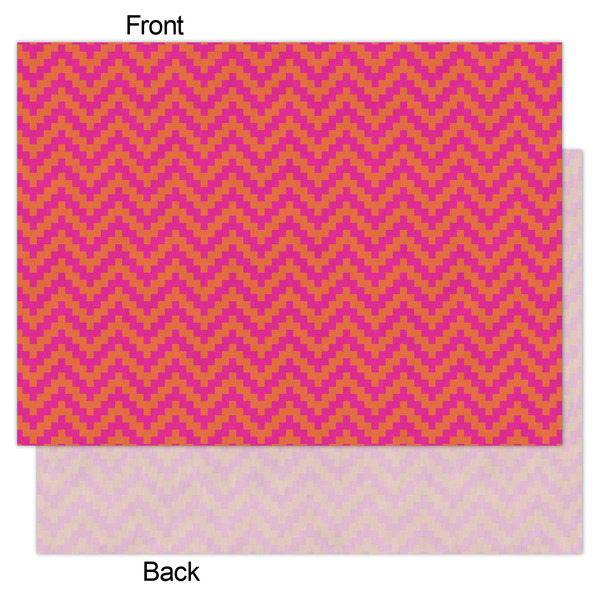 Pink & Orange Chevron Tissue Paper - Lightweight - Large - Front & Back
