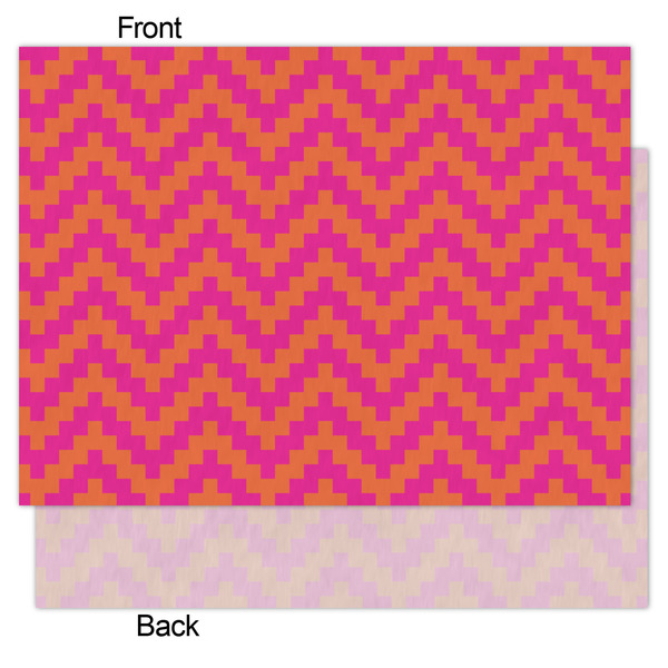 Pink & Orange Chevron Tissue Paper - Lightweight - Medium - Front & Back