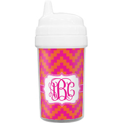 Pink & Orange Chevron Sippy Cup (Personalized)